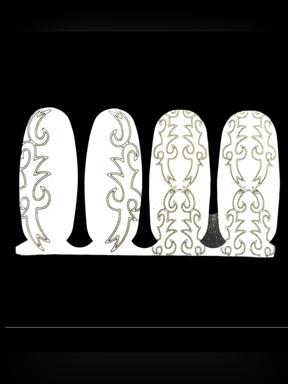 Color Street Nail Strips. Clear overlay Nail Strips with Black Design NWT